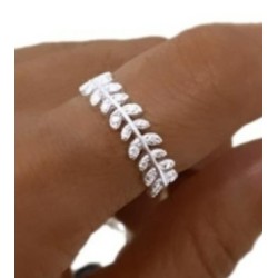 ANILLO DE PLATA HOJAS.