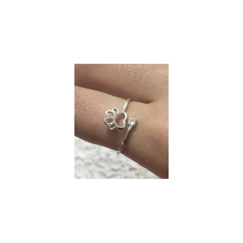 ANILLO DE PLATA HUELLA DE PERRO.