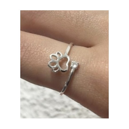 ANILLO DE PLATA HUELLA DE PERRO.