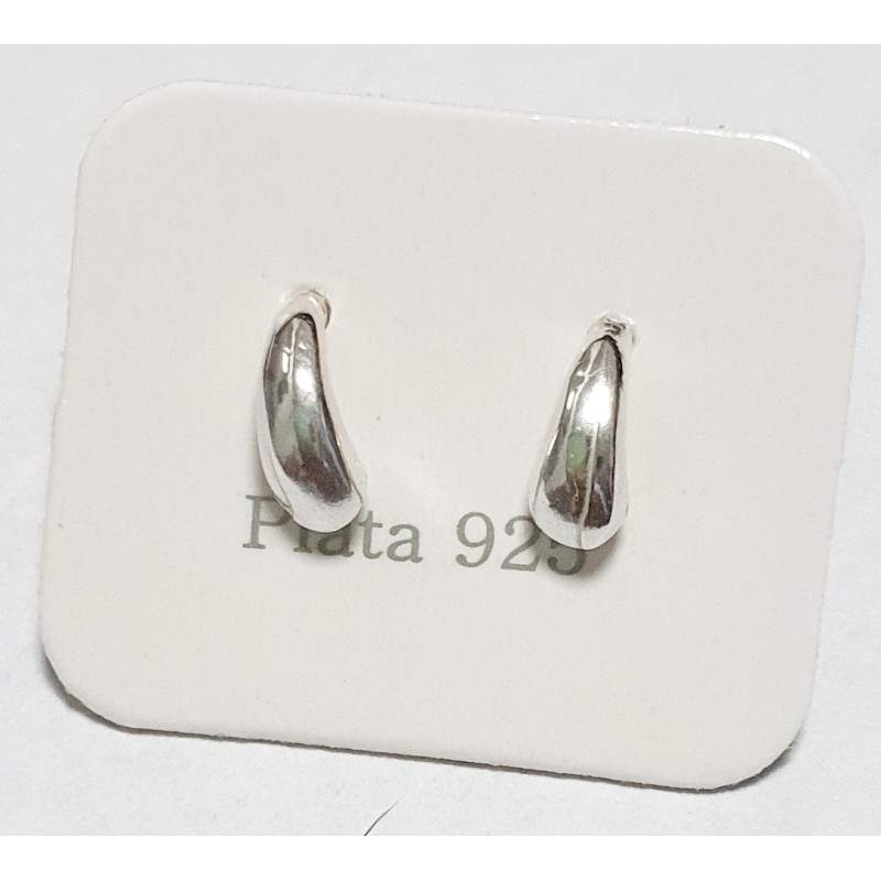 AROS DE PLATA TIPO GOTA MEDIANO.
