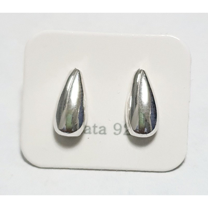 AROS DE PLATA TIPO GOTA GRANDE.